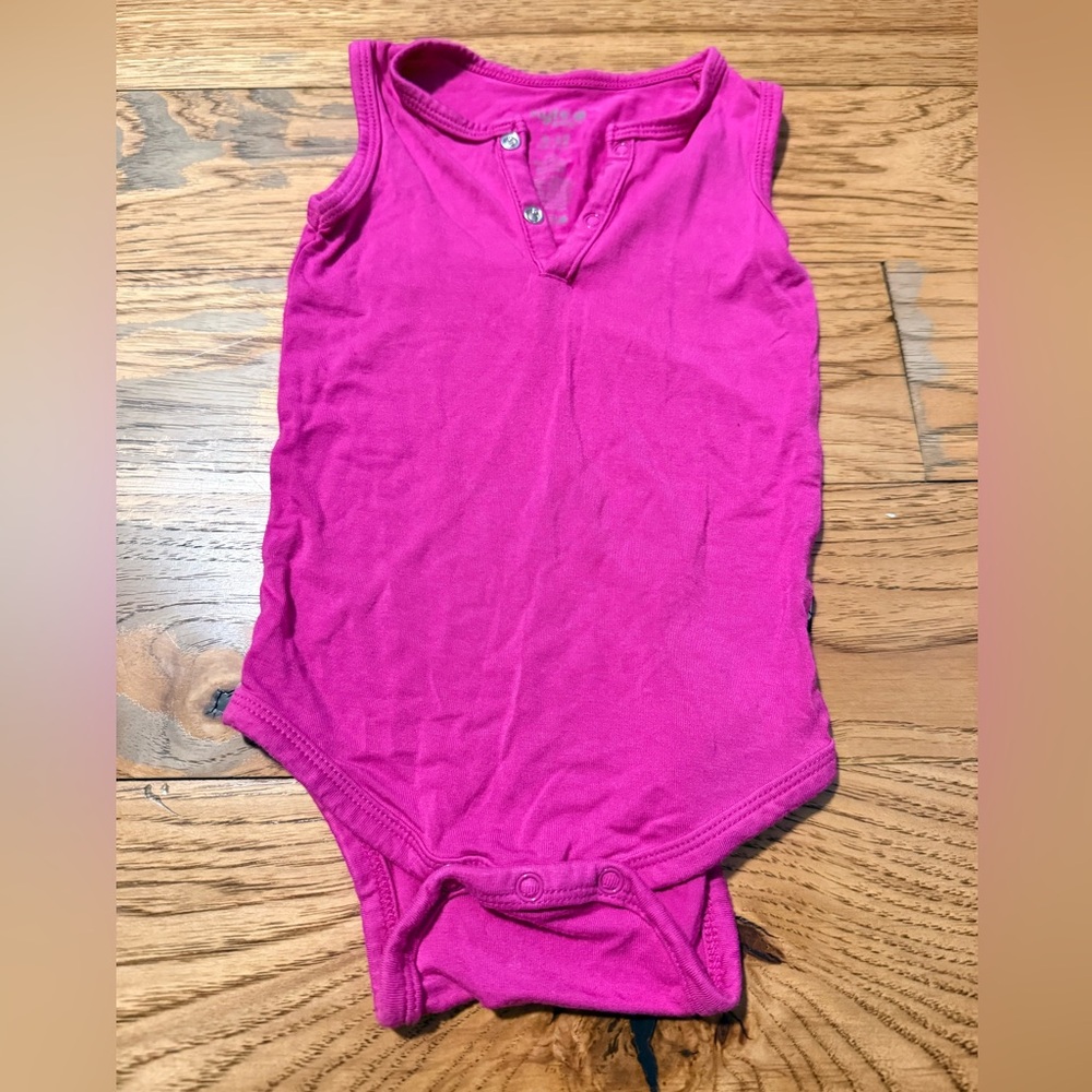 Kyte BABY Sleeveless Bodysuit In Raspberry
